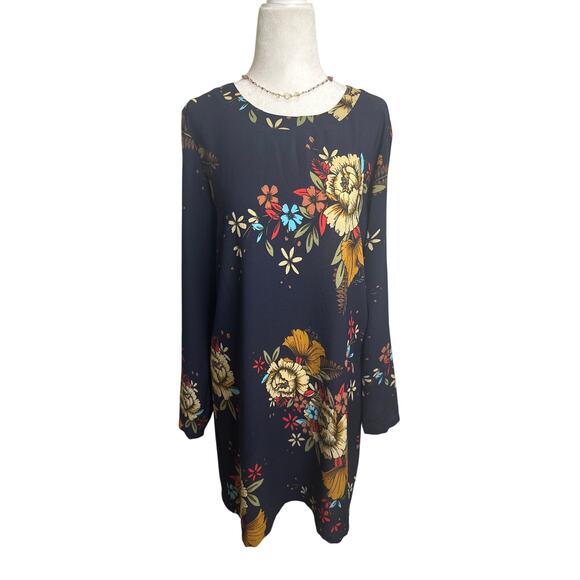 YOINS Floral Flared Long Sleeve Dress - Picture 1 of 7